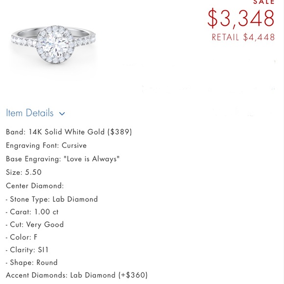 Halo Style Engagement Ring - Picture 2 of 6